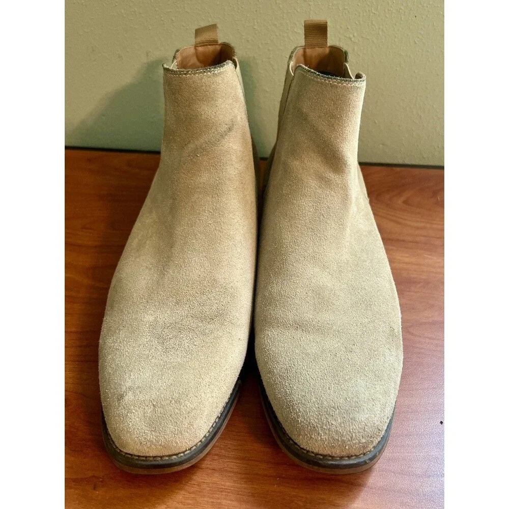 Sonoma Mens 13 Medium Tan Chelsea Boots Pull On Casual Faux Suede Shoes